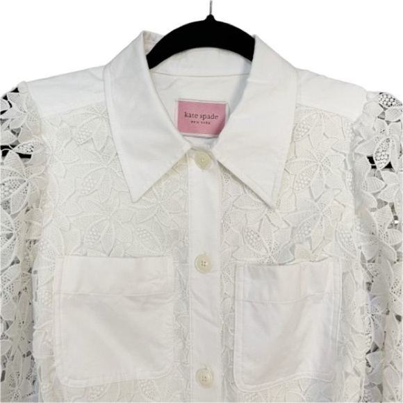 NWT Kate Spade Leaf Lace Shirtdress - Picture 15 of 16